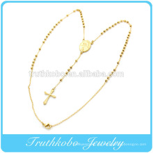 18K Gold Best Selling Mode Australien Stil Edelstahl religiöse christliche Gebet Free Rosenkranz Perlenkette